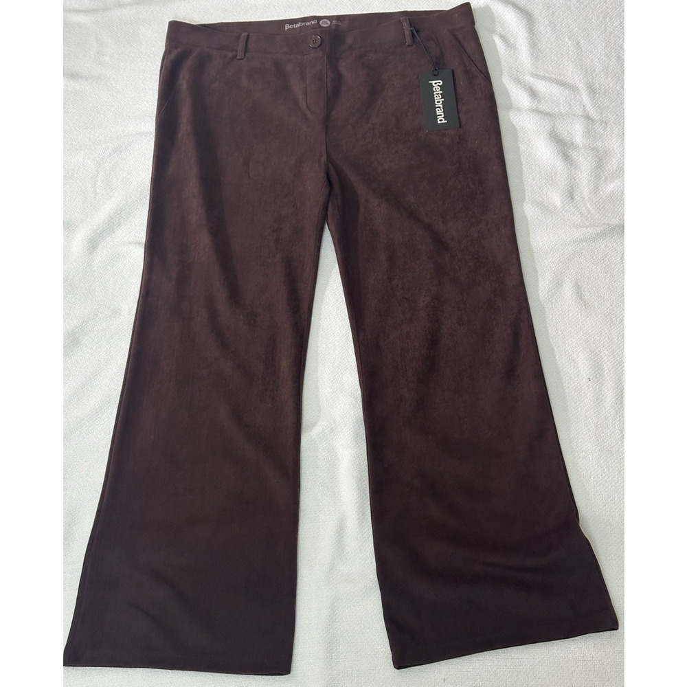 Women’s Bertabrand 2X Home or Dress Pant Yoga‎ Pants Brown Slight Flare